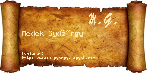 Medek György névjegykártya